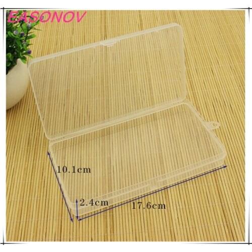 EASONOV New PP rectangular transparent box plastic box jewelry parts element small box 17.6x10.1x2.4cm