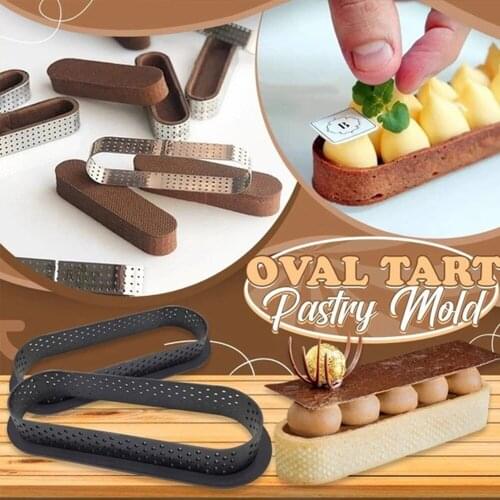Newly 1/3pcs Oval Tarts Ring Pastries Mold DIY Silicone Cake Tools French Dessert Bakeware Round Shape Decorating Tool