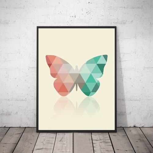 Geometric Deer Butterfly Canvas Painting Nordic Poster Wall Art Prints Decoration Pictures Living Room Home Decor Christmas Gift