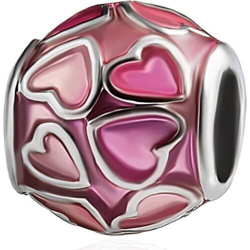 HPXmas Wholesale 5pcs/lot DIY Bracelet Making Beads Needlework Crystals Pink Heart Shape Free Shipping