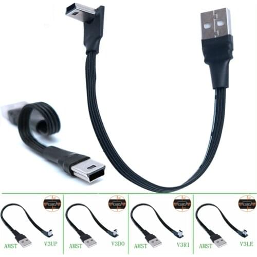 Mini USB 5pin B Type Male UP Down Left Right Angled 90 Degree to USB 2.0 Male Data Cable Mini USB Flat Cable 0.1m/0.2m/0.5m/0.8m