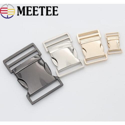 Meetee 2pcs 15-40mm Metal Release Buckle Bag Adjustment Spring Clip Snap Clasp Belt Buckles DIY Webbing Hook Accessories AP312