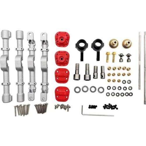 Metal Front & Rear Complete Axle with Steering Rod for MN D90 MN-90 MN99S MN99 1/12 RC Car Upgrade Accessories