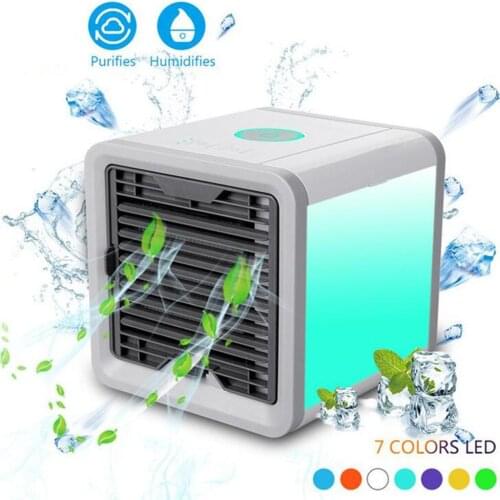 Mini Air Conditioner Humidifier Air Cooler Fan 7 Colors Light USB Portable Air Conditioner 3 Gear Personal Space Dropship