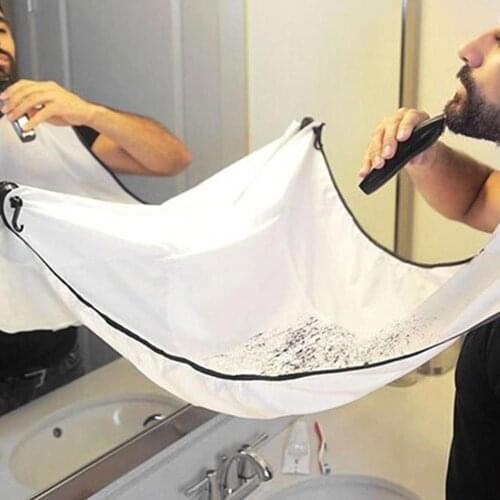 Bathroom MenS Black White Beard Apron Multifunctional Shaving Storage Apron Waterproof Floral Cloth Household Cleaning Cloth