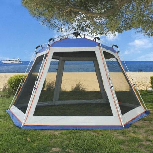 Multi-person hexagonal aluminum pergola, automatic pergola, sun shade, large pergola, beach tent