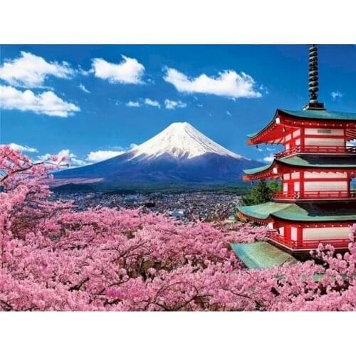 SDOYUNO 60x75cm Paint By Numbers Kits Scenery DIY Painting By Numbers On Canvas Fuji Mountain Frameless Digital Hand Painting