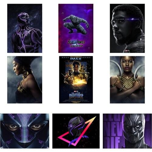 Marvel Superhero Movie Canvas Painting Black Panther Film Posters and Prints Wall Art Pictures for Kids Living Room Home Decor