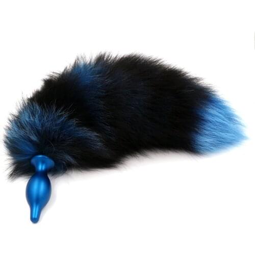 New Anal plug Fox tails With metal butt plug Sex toys Erotic games Role play toys Real tails