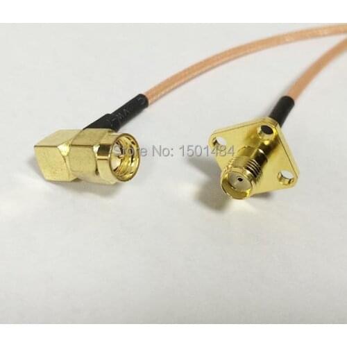 New SMA Male Plug Right Angle Switch SMA Female Jack Panel flange Convertor RG316 Cable 15CM 6" Adapter