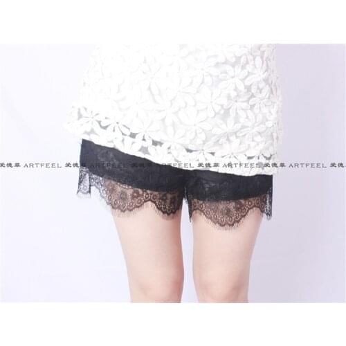 2017 New arrival Artfeel Anti exposure 3XL-5XL Eyelash lace women safety pants Sexy Nylon Solid Third female safety britches