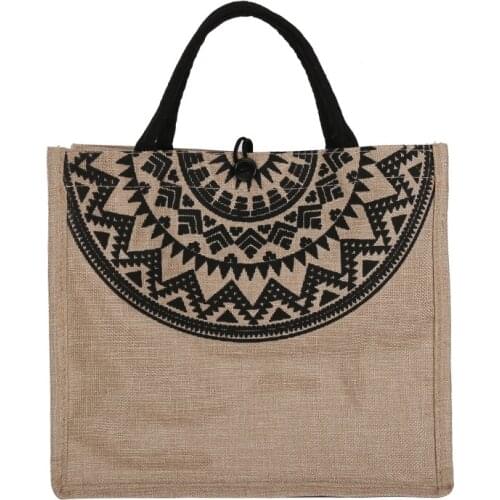 New Women Handbags Retro Canvas Shoulder Bags Female Trend Flax Reusable Big Tote Shopper Bag Literary Style Mommy Bag