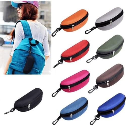 NEW Portable Convenient High Quality Fashion Zipper Eye Glass Cycling Glasses Clam Shell Hard Case Popular Protector Box#249307