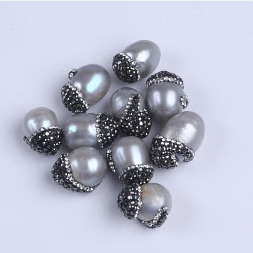 Wholesale baroque freshwater pearl loose big paved crystal pearl bead
