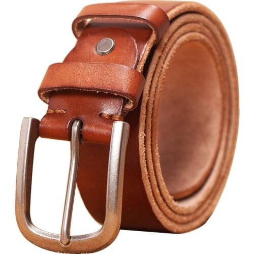 VAMOS KATOAL cow genuine leather luxury strap male belts for men new fashion classice vintage pin buckle men belt High Quality