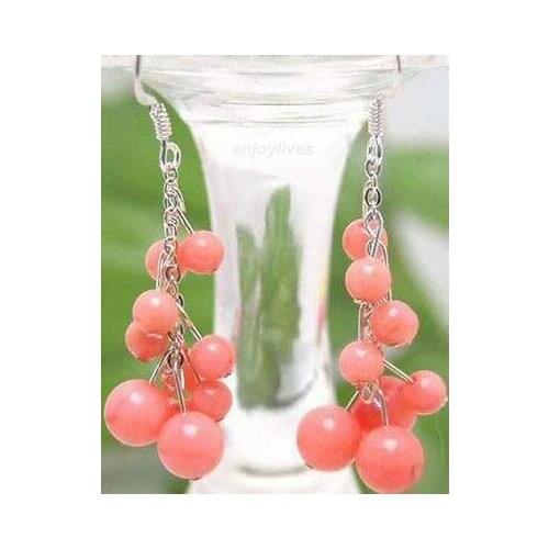 Hot sale Pink Coral Viennois Custer Grape White earring ohrring Pendiente Hook Long Earrings Beautiful jewelry and accessories