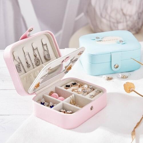 Jewelry Box Travel Comestic Jewelry Casket Organizer Makeup Lipstick Storage Box Beauty Container Necklace Birthday Gift