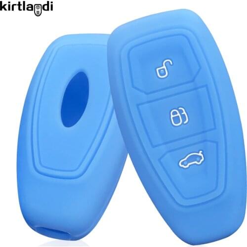 Silicone Car Key Cover Case for Ford Fiesta Kuga 2 MK8 Transit Mondeo 4 Focus 3 Smart Key Holder Keychain Accessories Shell Skin