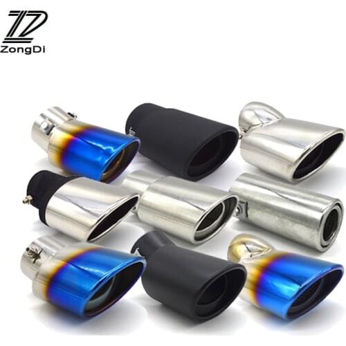 ZD Universal Car Exhaust Tip Pipe For VW Buick Toyota Peugeot Fiat Honda Suzuki Subaru Mitsubishi Renault Chrome Stainless Steel
