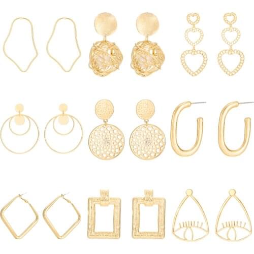 VG 6YM New Punk Alloy Multi-Layer Round Shape Geometry Simplicity Fashion Ladies Dangle Earrings Jewelry Dropshipping Gifts