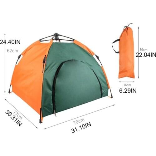 X7JD Waterproof Pet Dog Tent House Breathable Puppy Kennel Portable UV Resistant Cat Bed with Pad Folding Indoor Outdoor Kitten