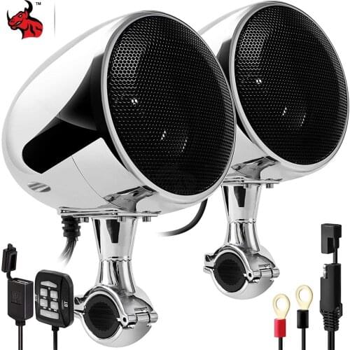 Waterproof Motorcycle ATV Audio Motocross Stereo Player Support Bluetooth, USB, AUX Motorcycle Speaker System 300W 2pcs