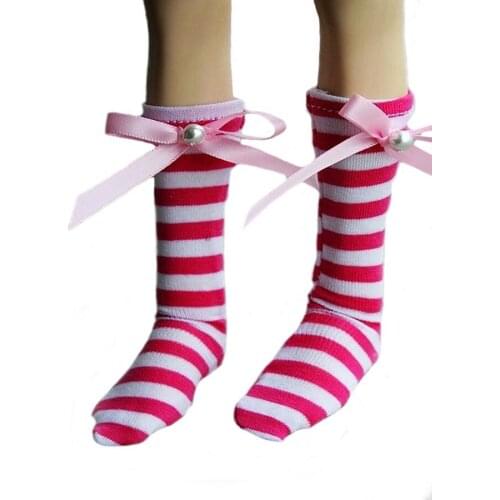 [wamami] 11# Pink Stripe Socks/Stockings 1/6 SD DOD BJD Dollfie