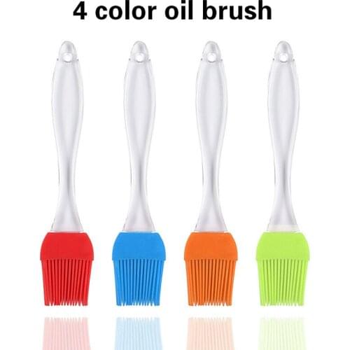 1pc Hot Sale Small Silicone Pastry Brush Baking BBQ Basting Brush Baking Oil Brush Clear Handle Kitchen Tools