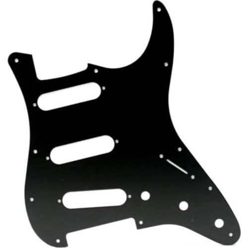 1PCS hand made solid black (Maple wood )woodGUITAR SSS Pickguard