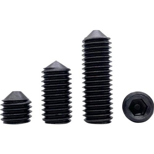 20pcs M8 Allen tip end tightly set screws hex socket grups screw precision grup bolts alloy steel bolt black color 6mm-40mm long
