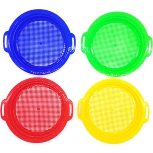 4PCS Stop Sand Sifter Sieves Toy For Sand Beach 4 Pack Set Red Blue Yellow Green For Children Kids Toy