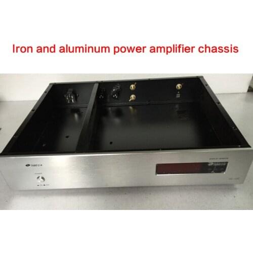 430*80*340MM DIY Iron-aluminum Power Amplifier Chassis 4380 DAC Case Audio Shell Power Supply Box Amplifier Enclosure with RCA