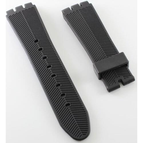 Watch Accessories for Swatch 27mm black silicone strap watch with rubber watch belt male watch three claw silicone tape