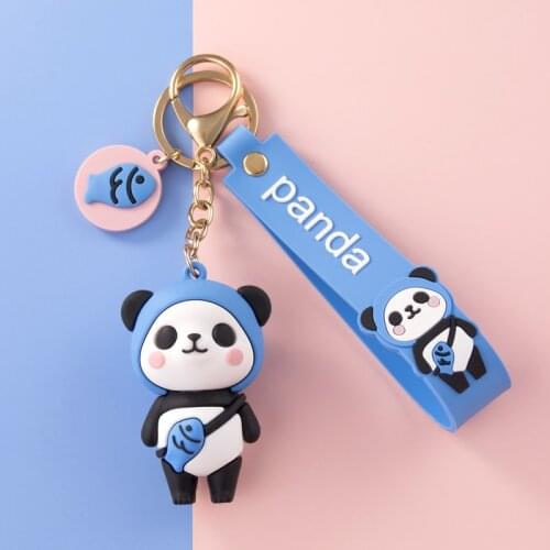 Cartoon Bear Doll Lover Keychain Creative Personality 3D Car Chain Key Ring Cute Female Hand Rope Bag Ornaments Girl Gift Toy