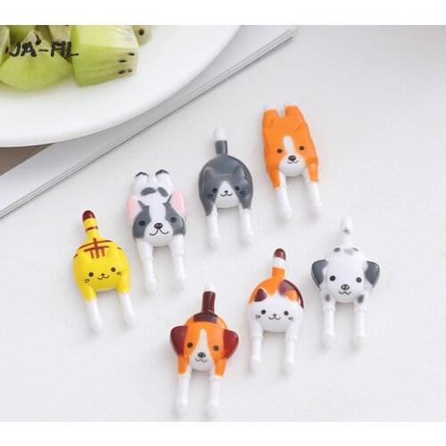 Children Snack Cake Dessert Food Fruit Forks Lunch Bento Accessories Party Decor 7Pcs Cute Mini Animal Cartoon Food Forks