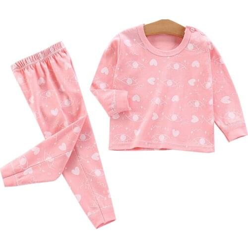 Childrens pajamas suits spring and autumn boys' autumn clothes and long pants suits new girls cartoon cotton suits