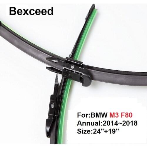 For BMW M3 F80 24"+19" High Quality Bexceed Car Windscreen Windshield Flat Wiper Blade 2014 2015 2016 2017 2018