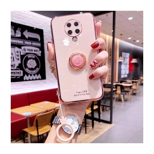 For Xiaomi POCO F2 Pro Case Soft Silicone plating Slim With Ring Stand protective Back Cover Case For Xiaomi POCO X3 NFC M3