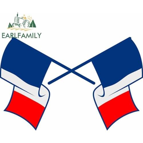 EARLFAMILY 13cm x 8.9cm for France Nation Flag Car Stickers Personality Trunk Decal Refrigerator Laotop Windshield RV Decoration