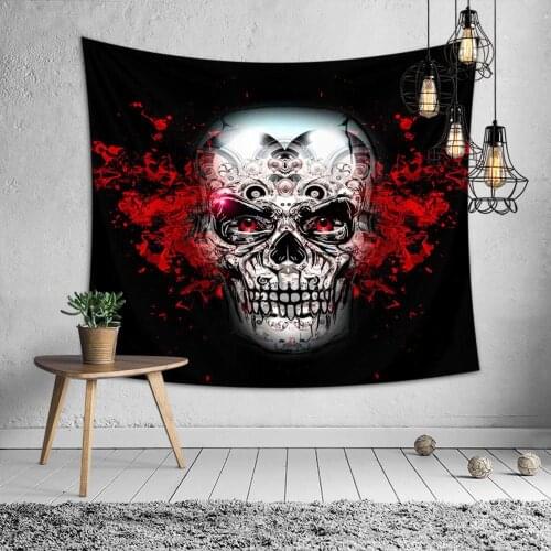 Punk skull tapestry witchcraft decoration home blanket wall fabric large tapisserie murale