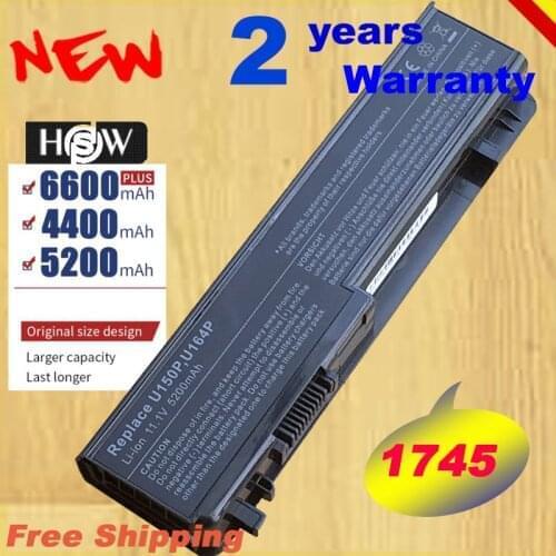 HSW Replace 11.1v 4400mAh Laptop Battery 312-0186 U164P N855P For dell Studio 17 1745 1747 1749 fast shipping