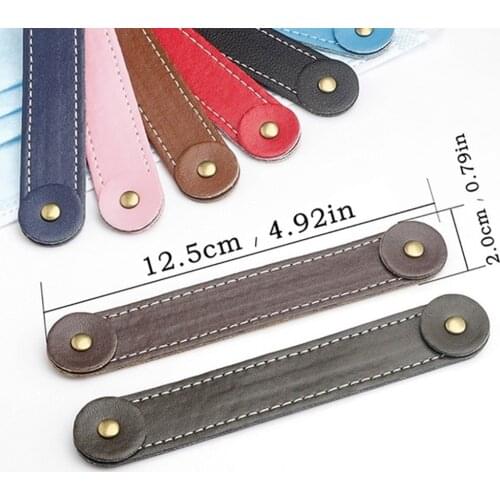 PU Leather 5Pcs Ear Mask Protectors Hook Extension Strap Buckle For Mask Wearing Saver Mask Holder Sujeta Mascarillas 12.5x2cm