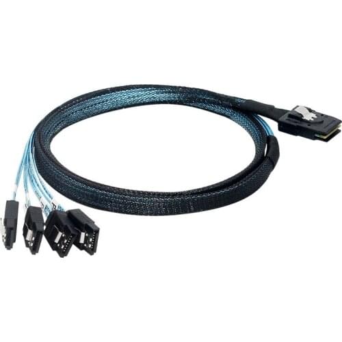 Mini SAS SFF 8087 to 4XSATA SAS to SATA 3.0 Hard Disk Cable 6Gbps Solid State Drive Connection Cable 1M