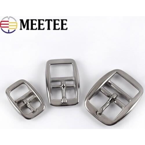 Meetee 1pc/2pcs 13/17/20/27mm Stainless Steel Belt Buckle Shoulder Strap Adjust Pin Buckles Head Band Clasp Harness Accessories