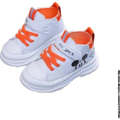 Disney Fashion Child Snow Boots Boys Girls Leather Boots Mickey Minnie Casual Kids Children Snow Boots Shoes Kids Cotton Bota