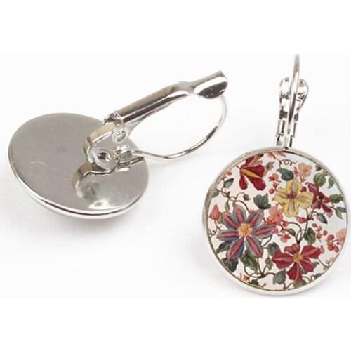 Fashion Vintage Henna Pattern Earrings Oorbellen Glass Photo Cabochon Earrings Mandala Buddhist Zen Jewelry Wedding Party Gifts