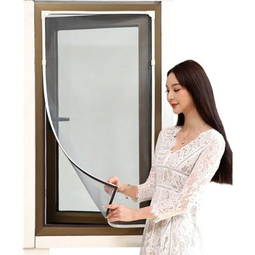 Magnet Curtains Adjustable Magnetic Window Screen Insect Mesh Removable Washable Invisible Fly Mosquito Net Customize Screen Kit