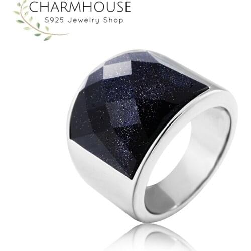 Silver Rings For Man 316L Stainless Steel Gothic Huge Ring With Stone Wedding Band Bague Homme Anel Jewelry Birthday Gift Bijoux