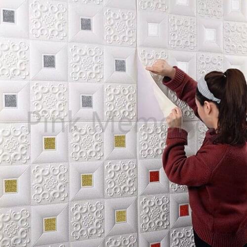 3D Stereo Foam Wall Stickers Roof Self Adhesive Wallpaper Panel Home Decor Living Room Bedroom Children Room Decorative