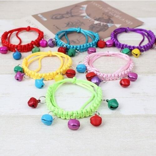2pcs Cat Collar Bell Cat Sound Ring Hand-woven Collar Multiple Bells Position Cat Position Bell Cat Collar Small Dog